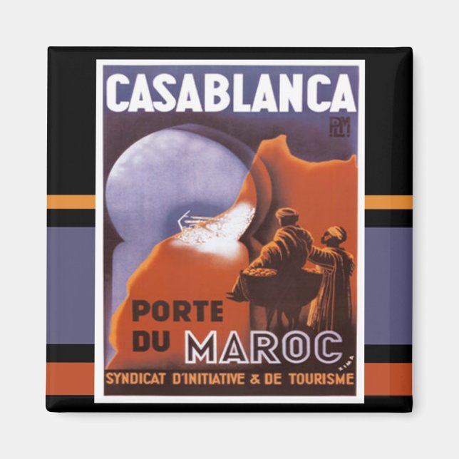 Casablanca Tourism Vintage Magnet (Front)