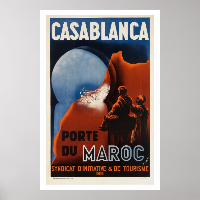 Casablanca Vintage Travel Poster (Front)