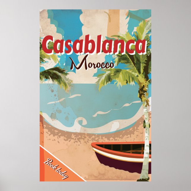 Casablanca Vintage Travel poster (Front)