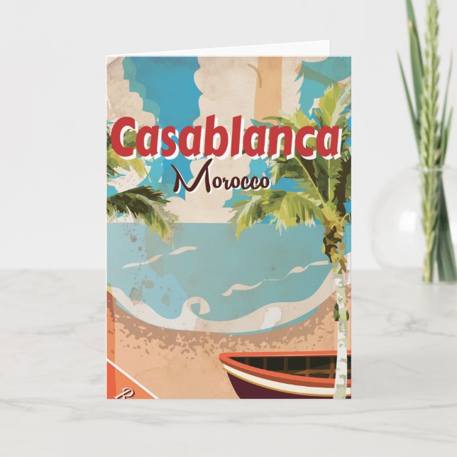 Casablanca Vintage Travel poster Card (Front)