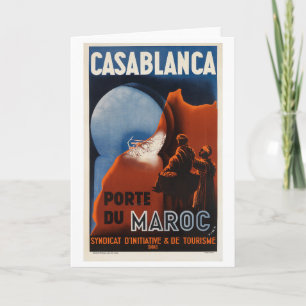 Casablanca Vintage Travel Poster Card