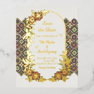 Casamiento De Mia Y Stuart  Foil Invitation Postcard