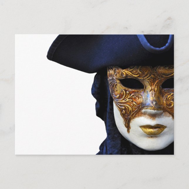 Casanova Venice Carnival Theatre Mask Postcard (Front)