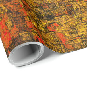 Casca de árvore virtual, com tons de living coral wrapping paper