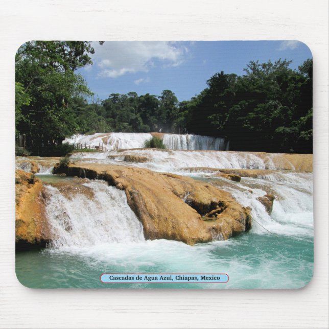 Cascadas de Agua Azul, Chiapas, Mexico Mouse Mat (Front)