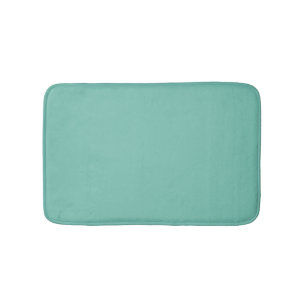 Cascade Aqua Green Solid Colour Print Bath Mat