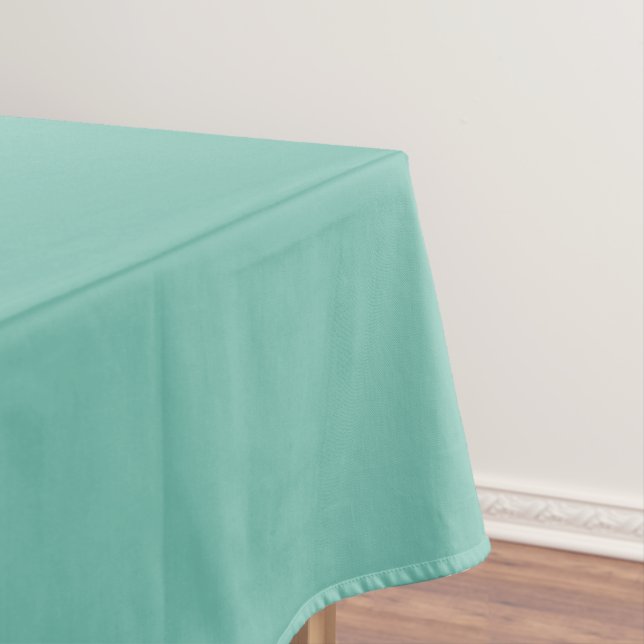 Cascade Aqua Green Solid Colour Print Tablecloth (In Situ)