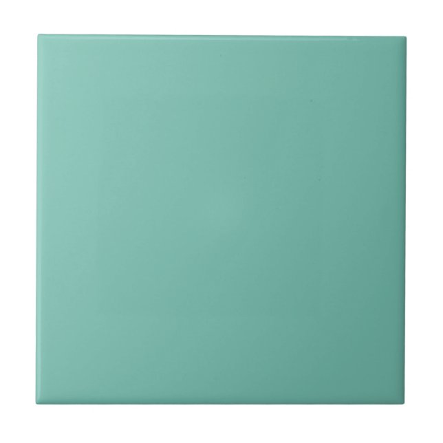 Cascade Aqua Green Solid Colour Print Tile (Front)