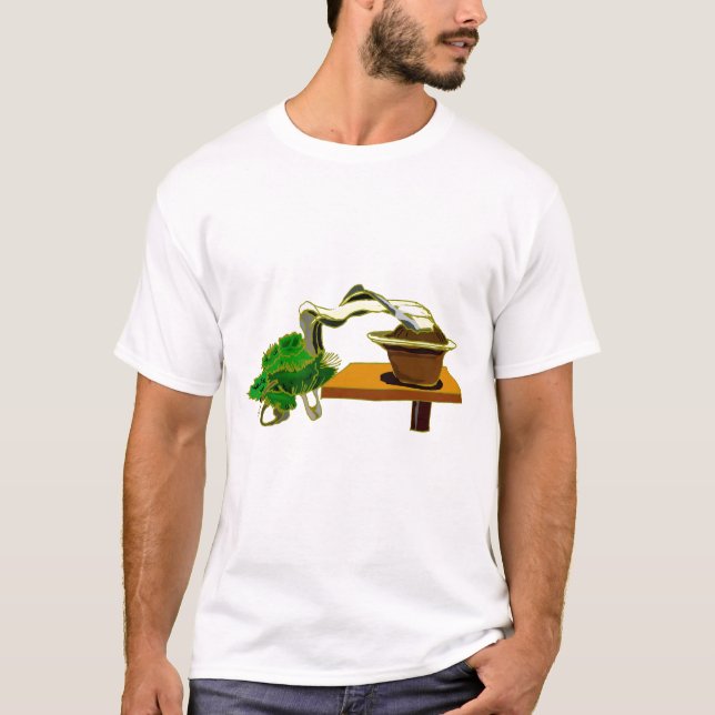 Cascade Bonsai Left Side Graphic Design T-Shirt (Front)
