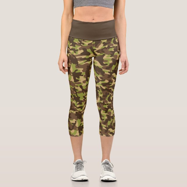 Cascade Camouflage  Capri Leggings (Front)
