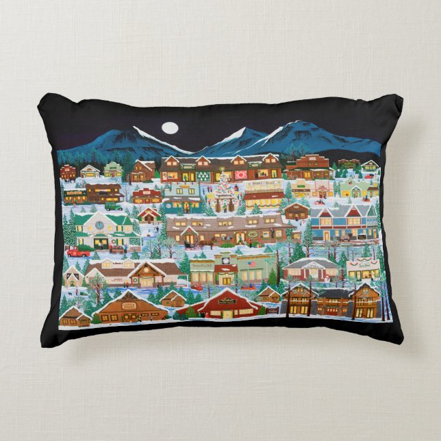 Cascade Christmas Village Pillow (Front)