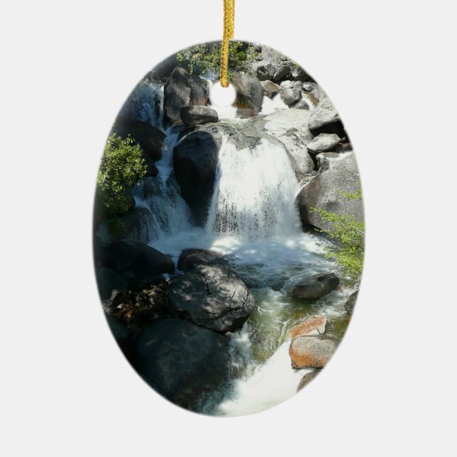 Cascade Falls at Yosemite National Park Ceramic Tree Decoration (Front)