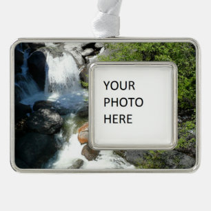 Cascade Falls at Yosemite National Park Silver Plated Framed Ornament
