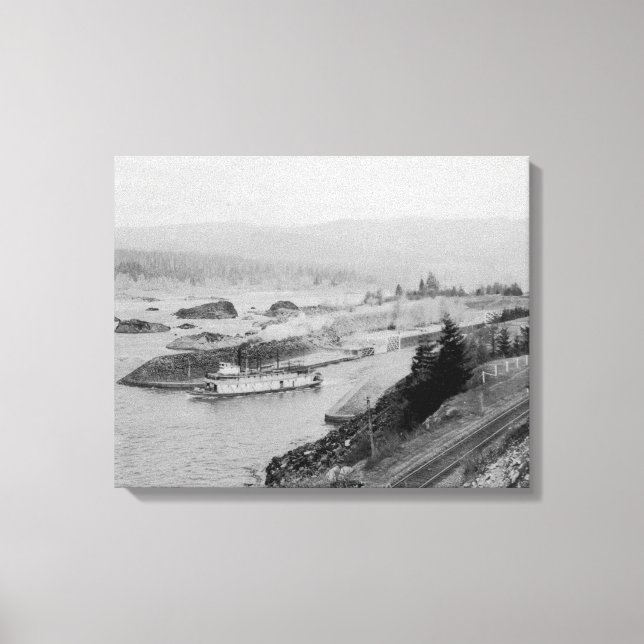 Cascade Locks on the Columbia River Photograph Canvas Print (Front)