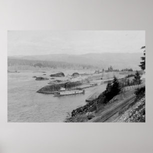Cascade Locks on the Columbia River Photograph Poster
