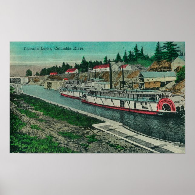 Cascade Locks on the Columbia River Poster (Front)