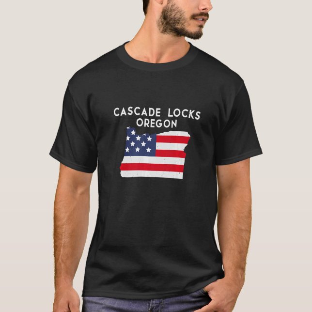 Cascade Locks Oregon USA State America Travel Oreg T-Shirt (Front)