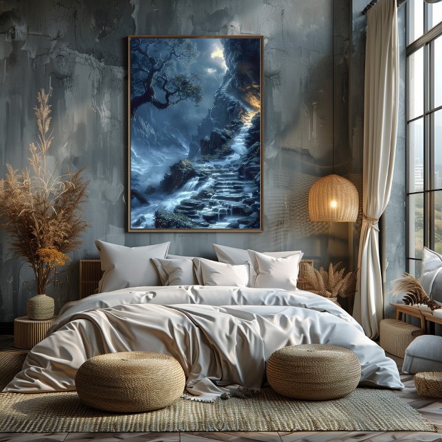 Cascade Mistic Steps: Surreal Landscape Poster (Creator Uploaded)