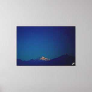 Cascade Mountains at dusk Langley waterfront Canvas Print