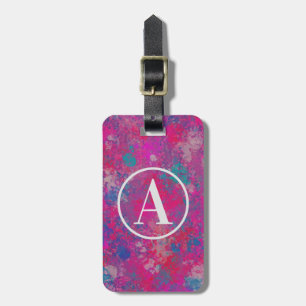 Cascade of Colour Red, Pink and Blues Luggage Tag