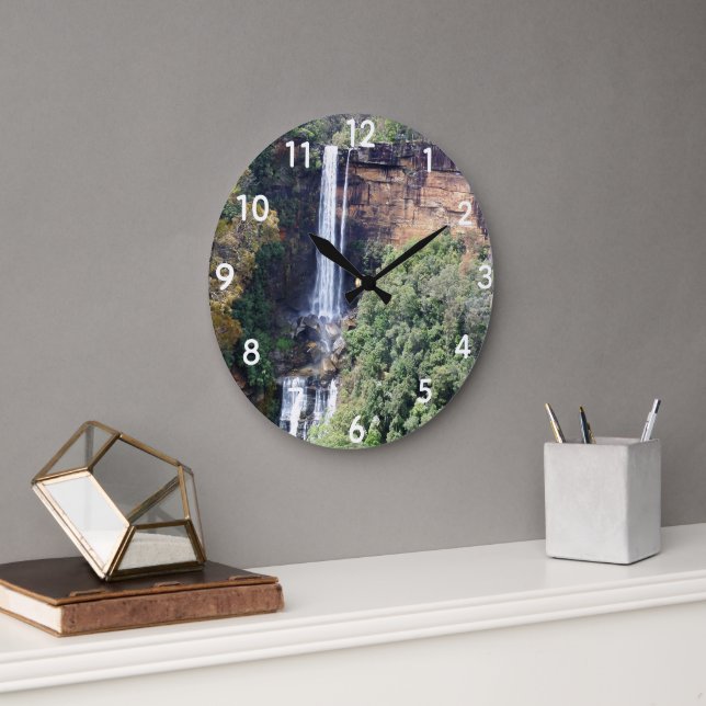 Cascade of Nature at Fitzroy Falls Large Clock (Office)