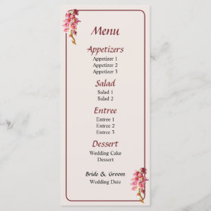 Cascade of Pink Orchids Menu