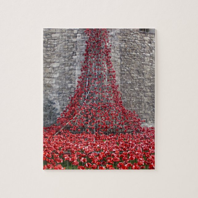 Cascade of Poppies - Tower of London Jigsaw Puzzle (Vertical)