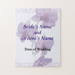 Cascade of Purple Orchids Wedding Products Jigsaw Puzzle