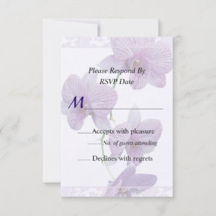 Cascade of Purple Orchids Wedding Products RSVP Card