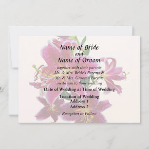 Cascade of Stargazer Lilies Wedding Products Invitation