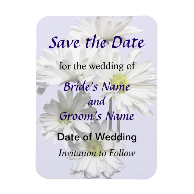 Cascade of White Daisies Save the Date Magnet (Vertical)