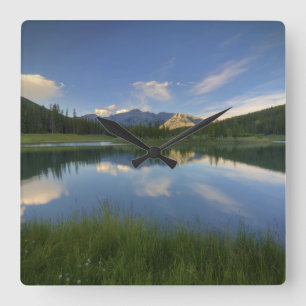 Cascade Ponds, Alberta Canada Square Wall Clock