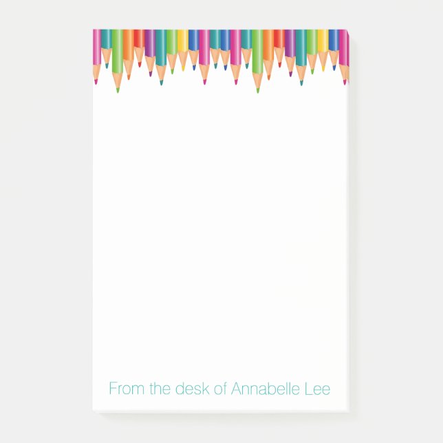 Cascade Rainbow Pencils Post-it Notes (Front)