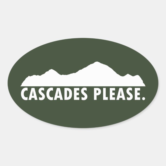 Cascades Please Oval Sticker (Front)