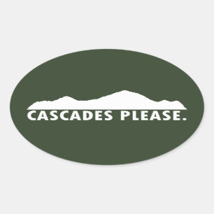 Cascades Please Oval Sticker