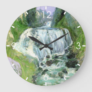 Cascades Waterfall (J.H. Twachtman) Large Clock