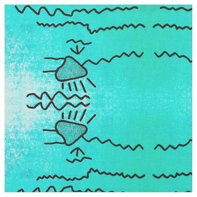 Cascadia Aqua Pictograph Fabric (Close Up)