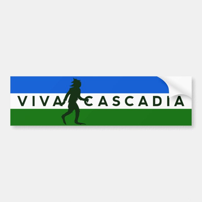 Cascadia Sasquatch Bumper Sticker (Front)