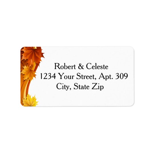 Cascading Autumn Leaves Address Label