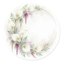 Cascading Calla Semi Circle Wreath Wedding Sticker