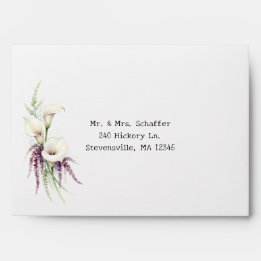 Cascading Calla Wedding Envelope