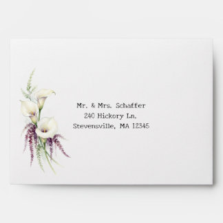 Cascading Calla Wedding Envelope