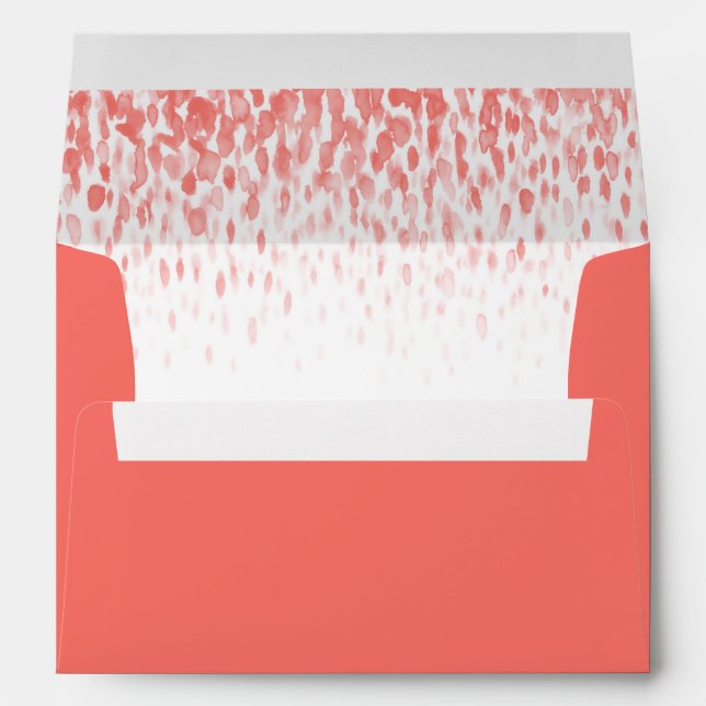 Cascading coral orange abstract dabs envelope (Back (Bottom))