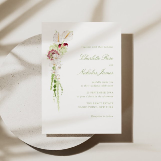 Cascading Floral Bouquet Wedding Invitation (Creator Uploaded)
