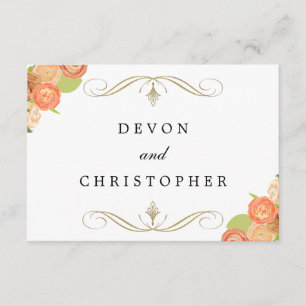 Cascading Floral Wedding Response Cards