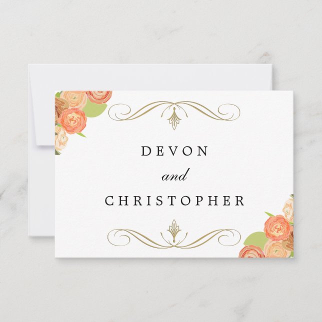 Cascading Floral Wedding Response Cards (Front)