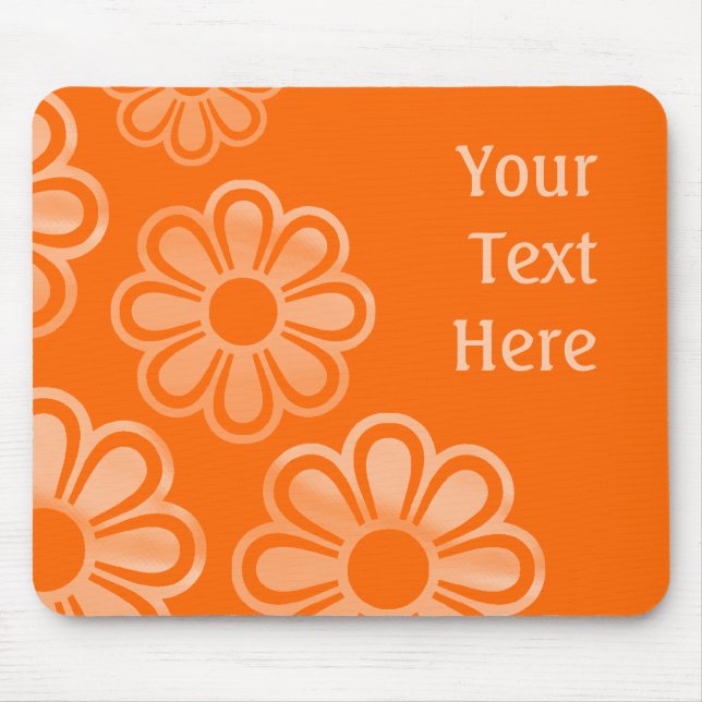 Cascading Flowers - Orange Mouse Mat (Front)