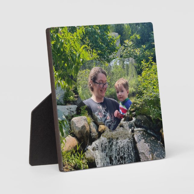 Cascading forest waterfall greenery heart template plaque (Front)