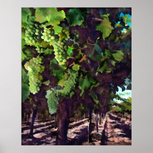Cascading Grapes Poster