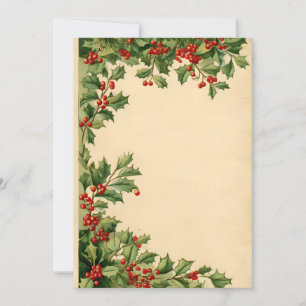 Cascading Holly Top Border Invitation